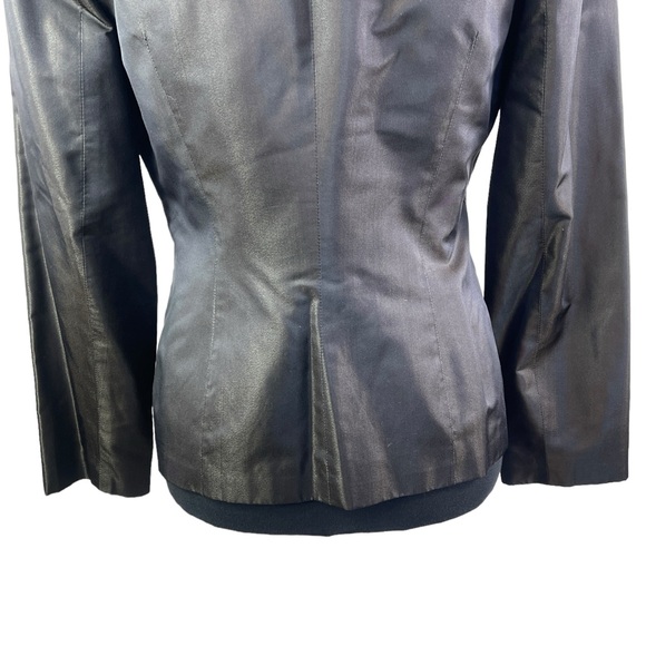 Ann Taylor 100% Silk Chocolate Brown Bronze Blazer Jacket Career Coat Classic - Picture 9 of 14